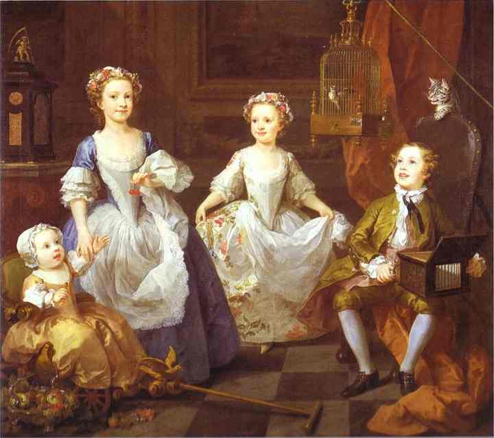 Oil painting:The Graham Children. 1742