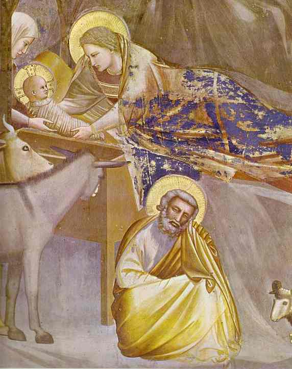 Oil painting:The Nativity. 1304