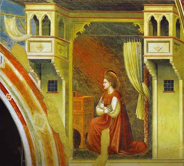Oil painting:The Virgin of Annunciation. 1302