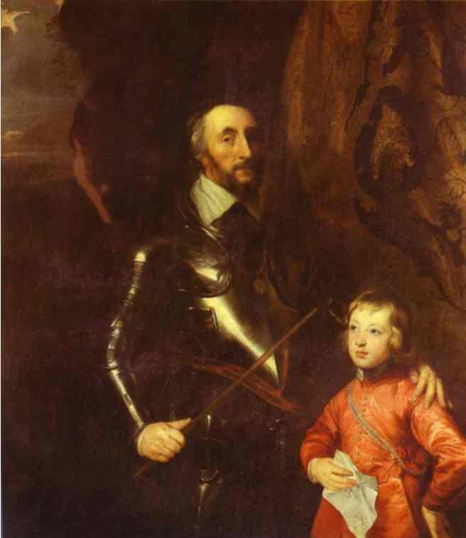 Oil painting:Thomas Howard, 2nd Earl of Arundel and Surrey with His Grandson Lord Maltravers. 1635