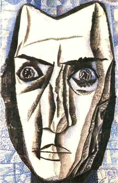 Oil painting:Head. 1918