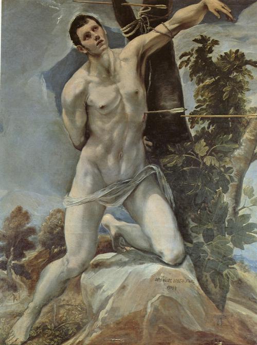 Oil painting:St. Sebastian.1577-1578