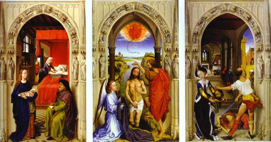 Oil painting:St. John Altarpiece. c.1455