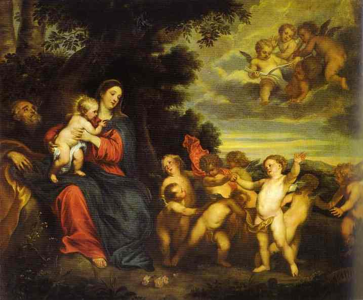 Oil painting:The Rest on the Flight to Egypt. 1630