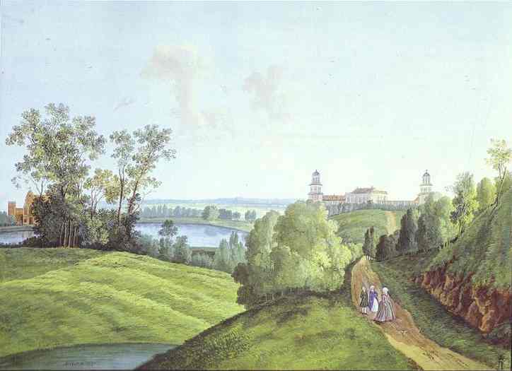 Oil painting:View of the Farmyard in the Tsarskoye Selo. 1777