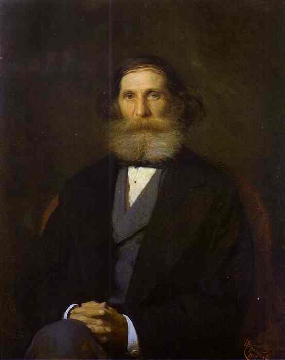 Oil painting:Portrait of the Artist Nikolay Bogoliubov. 1876