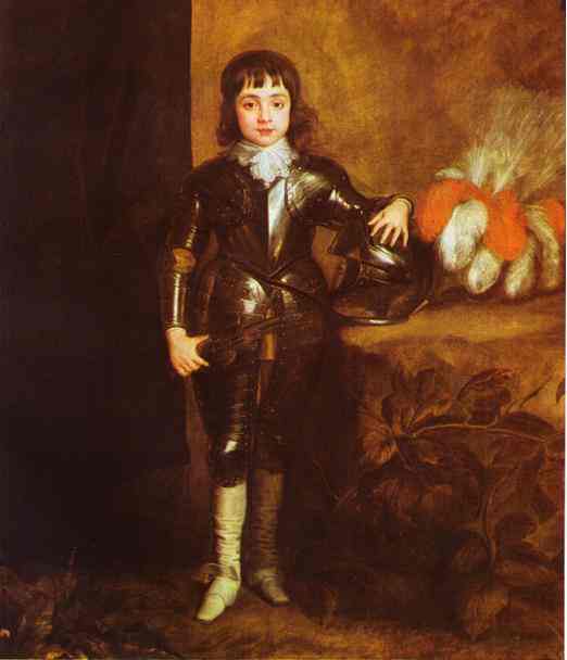 Oil painting:Prince of Wales, Future Charles II, King of England. 1637