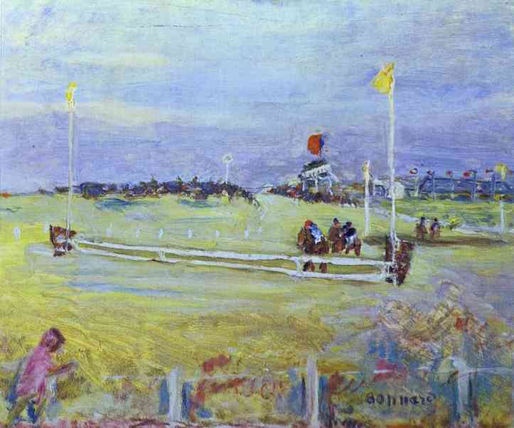 Oil painting:Race at Bologne, 1910