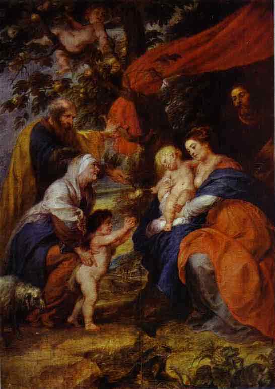 The St. Ildefonso Altar (outer wings). The Holy Family under the Apple-Tree. 1630-1632