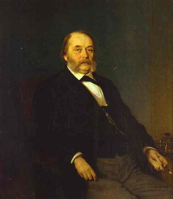 Oil painting:Portrait of the Author Ivan Goncharov. 1874