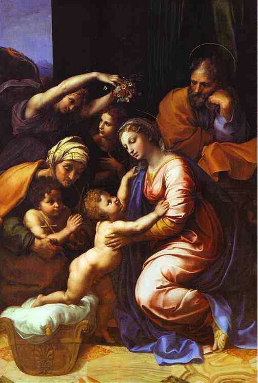 Oil painting:The Holy Family. 1518