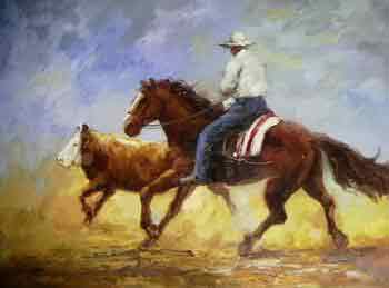 Oil painting for sale:horses-047