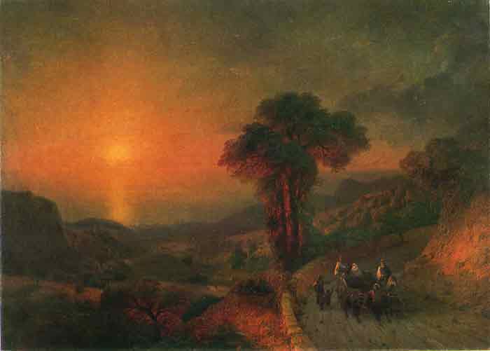 Oil painting for sale:Sunset, 1864