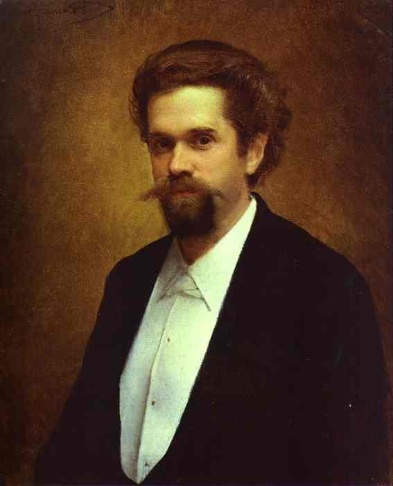 Oil painting:Portrait of the Cellist S. Morozov. 1884