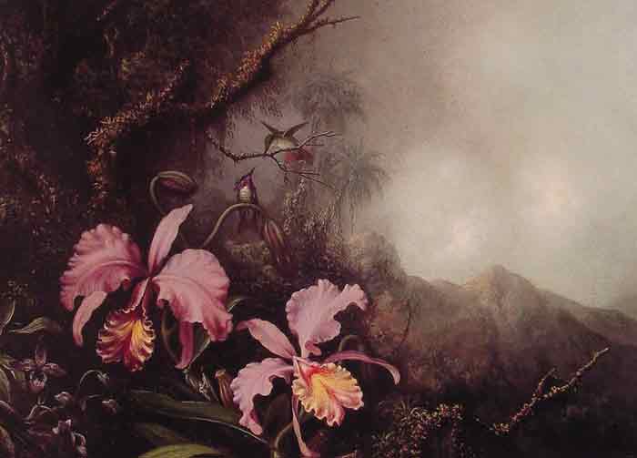 Oil painting for sale:Two Orchids in a Mountain Landscape, c.1870