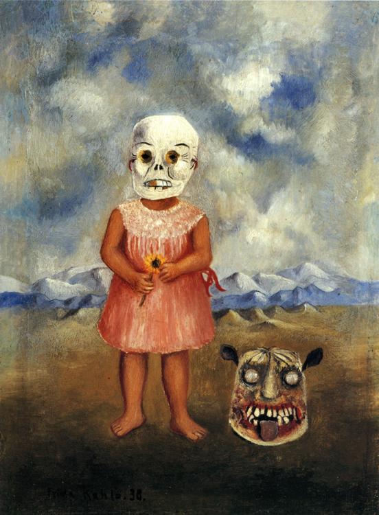 Oil painting:Girl with Death Mask. 1938