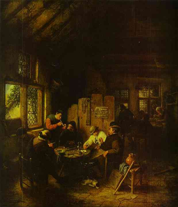 Oil painting:In the Village Inn. 1660