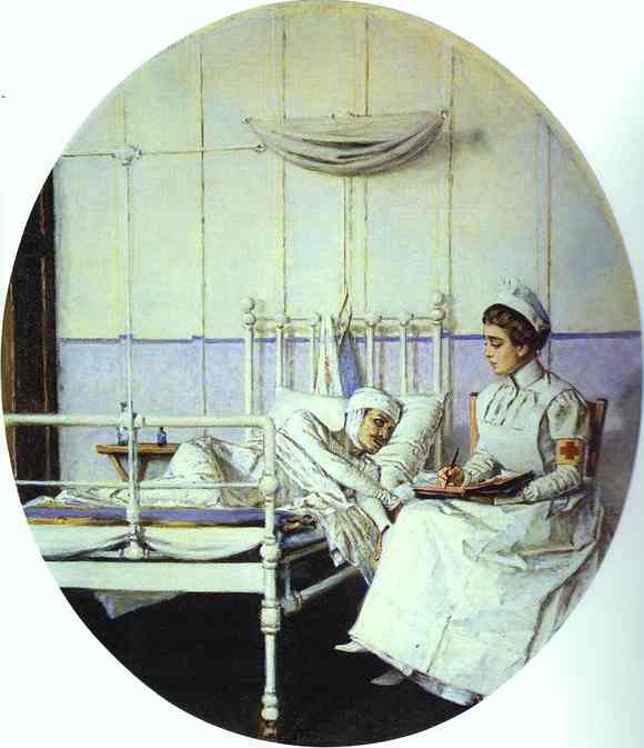 Oil painting:Letter to Mother. 1901