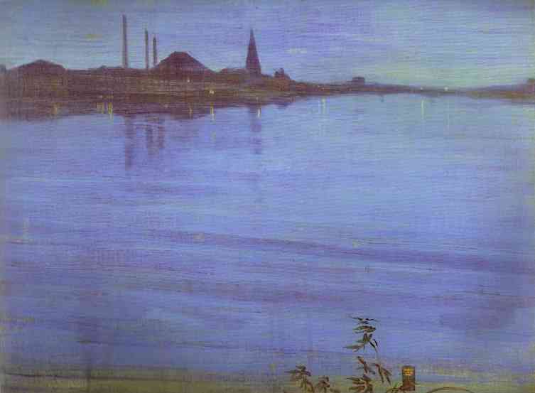 Oil painting:Nocturne in Blue and Silver. 1871