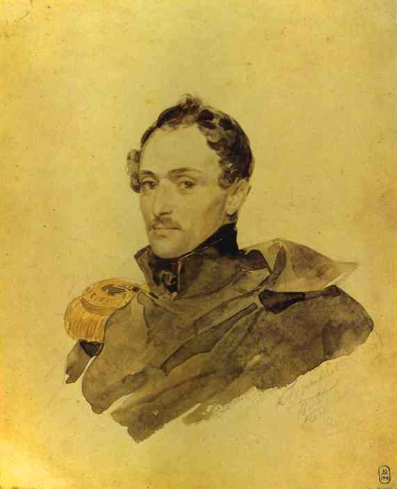 Oil painting:Portrait of Captain A. M. Kostinich. 1835