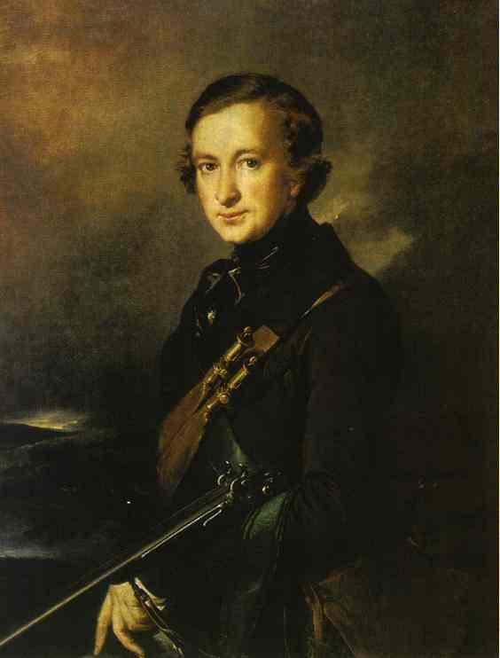 Oil painting:Portrait of Yu. F. Samarin in the Hunting Dress. 1846