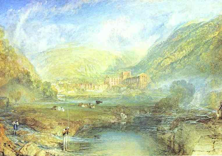 Oil painting:Rivaulx Abbey, Yorkshire. c. 1825