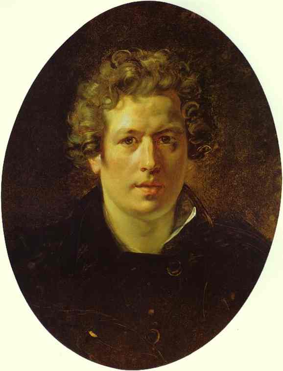 Oil painting:Self-Portrait. Painted for the Uffizi Gallery, Florence. 1833