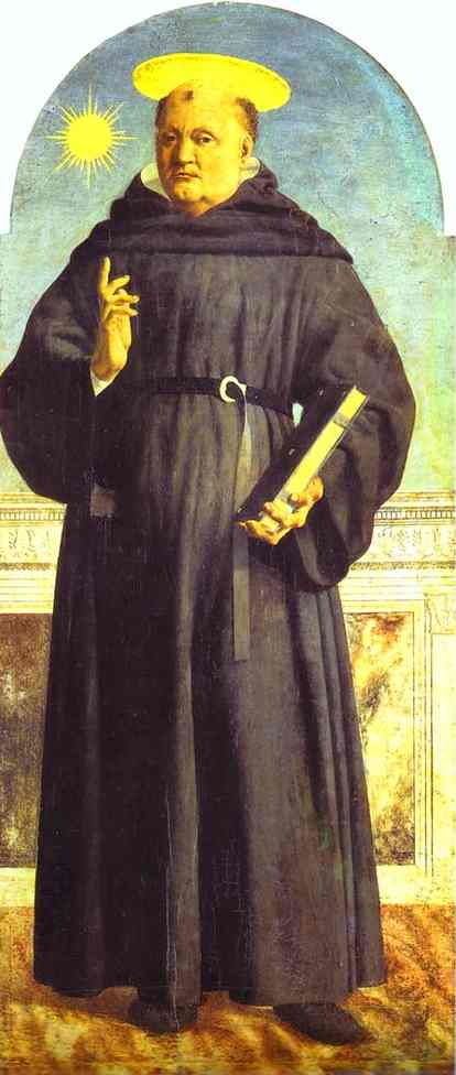 Oil painting:St. Nicholas of Tolentino. 1454