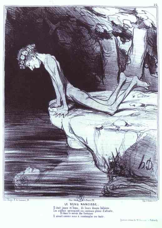 Oil painting:The Beautiful Narcissus. From the Ancient History Series. 1842