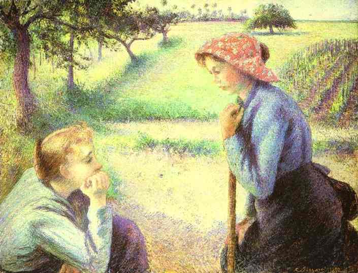 Oil painting:The Chat. 1892