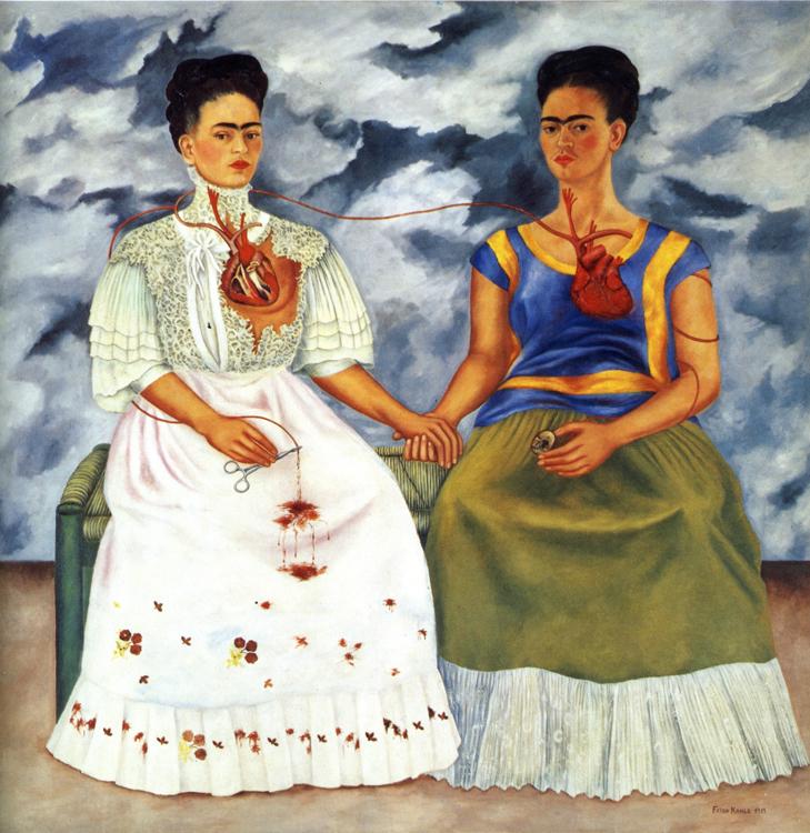 Oil painting:The Two Fridas. 1939