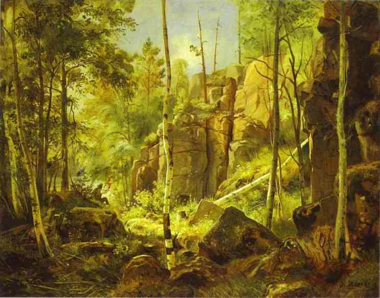 Oil painting:View of Valaam Island. Kukko. 1859