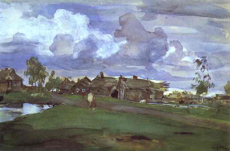 Oil painting:Village. 1898