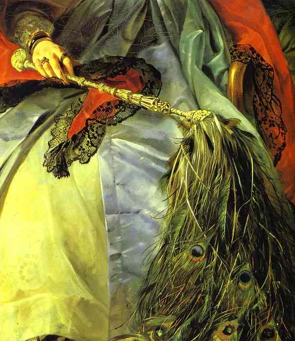 Oil painting:Portrait of Princess Ye. P. Saltykova. Detail. 1841