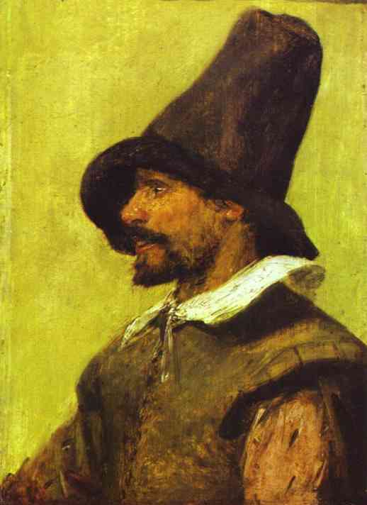 Oil painting:Portrait of a Man with a Pointed Hat.