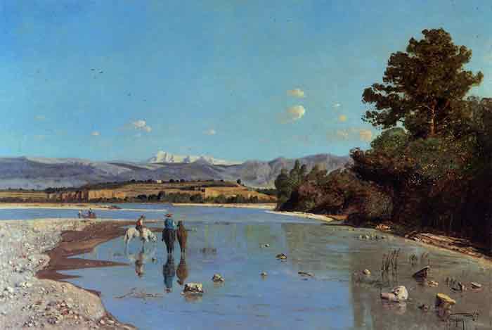 Oil painting for sale:The Banks of the Durance at Puivert, 1867