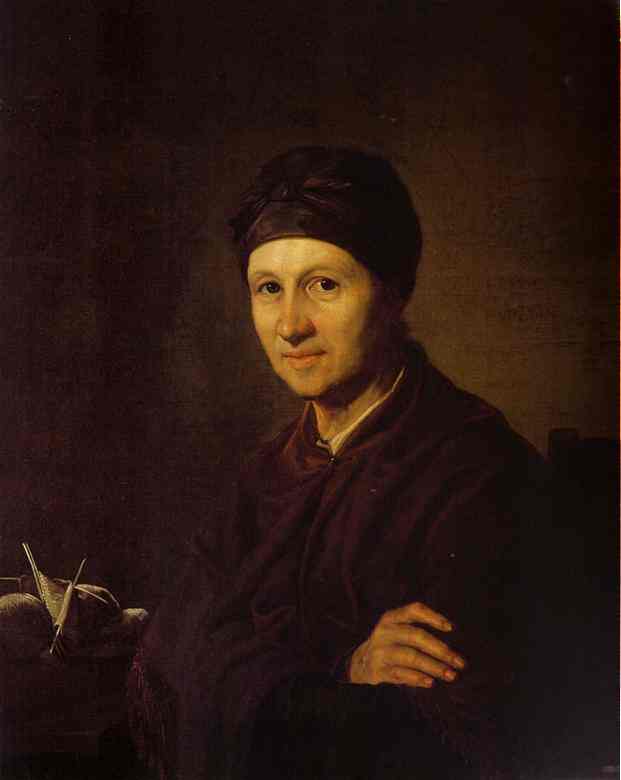 Oil painting:Portrait of A. I. Tropinina. 1820 (?).