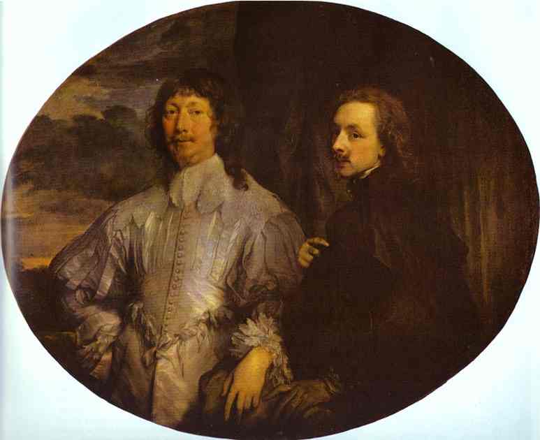 Oil painting:Self-Portrait with Sir Endymion Porter. 1630