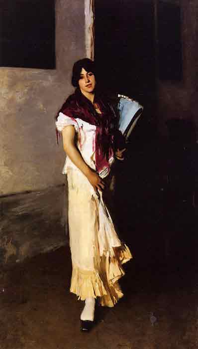 Oil painting for sale:Italian Girl with Fan aka Venetian Girl with a Fan, 1882