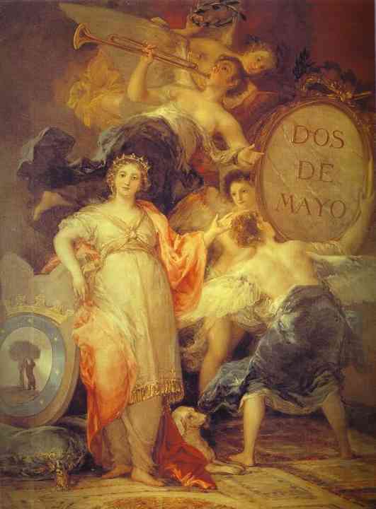 Oil painting:Allegory of the City of Madrid. 1810