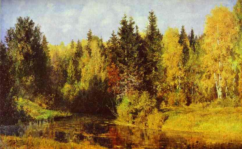 Oil painting:Autumn in Abramtzevo. 1896