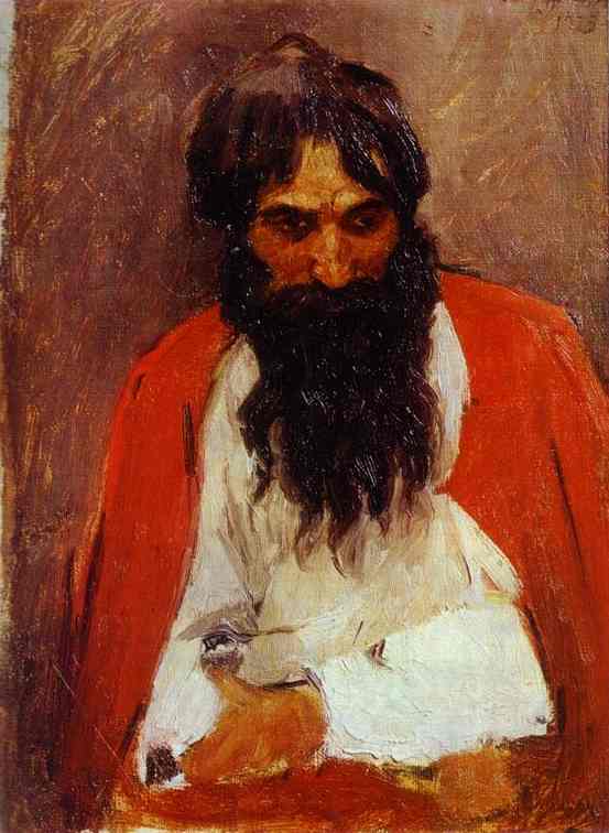 Oil painting:Black-Bearded Strelets. Study. 1879