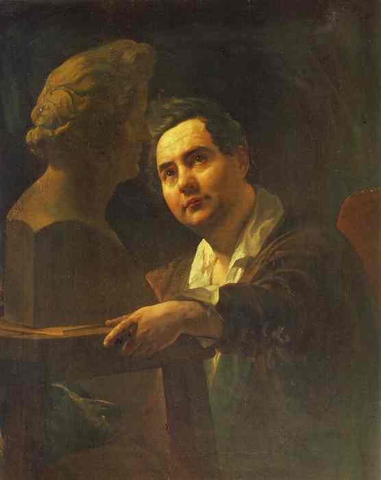 Oil painting:Portrait of Sculptor I. P. Vitaly. 1836