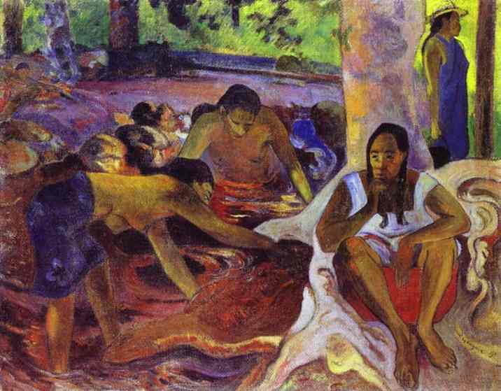 Oil painting:The Fisherwomen of Tahiti. 1891