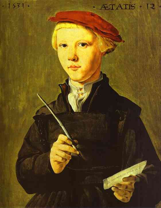 Oil painting:The Schoolboy. 1531