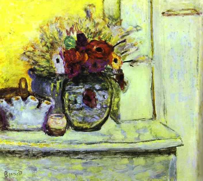 Oil painting:Vase with Anemonies and Empty Vase. c. 1933