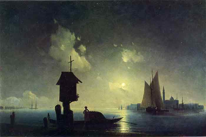 Oil painting for sale:Sea View with a Chapel, 1845