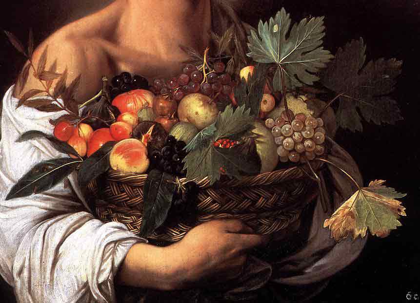 Boy with a Basket of Fruit (detail)