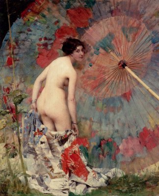 Nude With a japanese umbrella