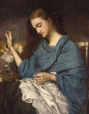 Jeune Femme Cousant, Young woman sewing